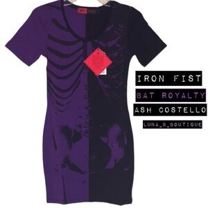 ⚡️🆕Iron Fist Ash Costello Bat Royalty “Bad to the bone” Bodycon Dress⚡️